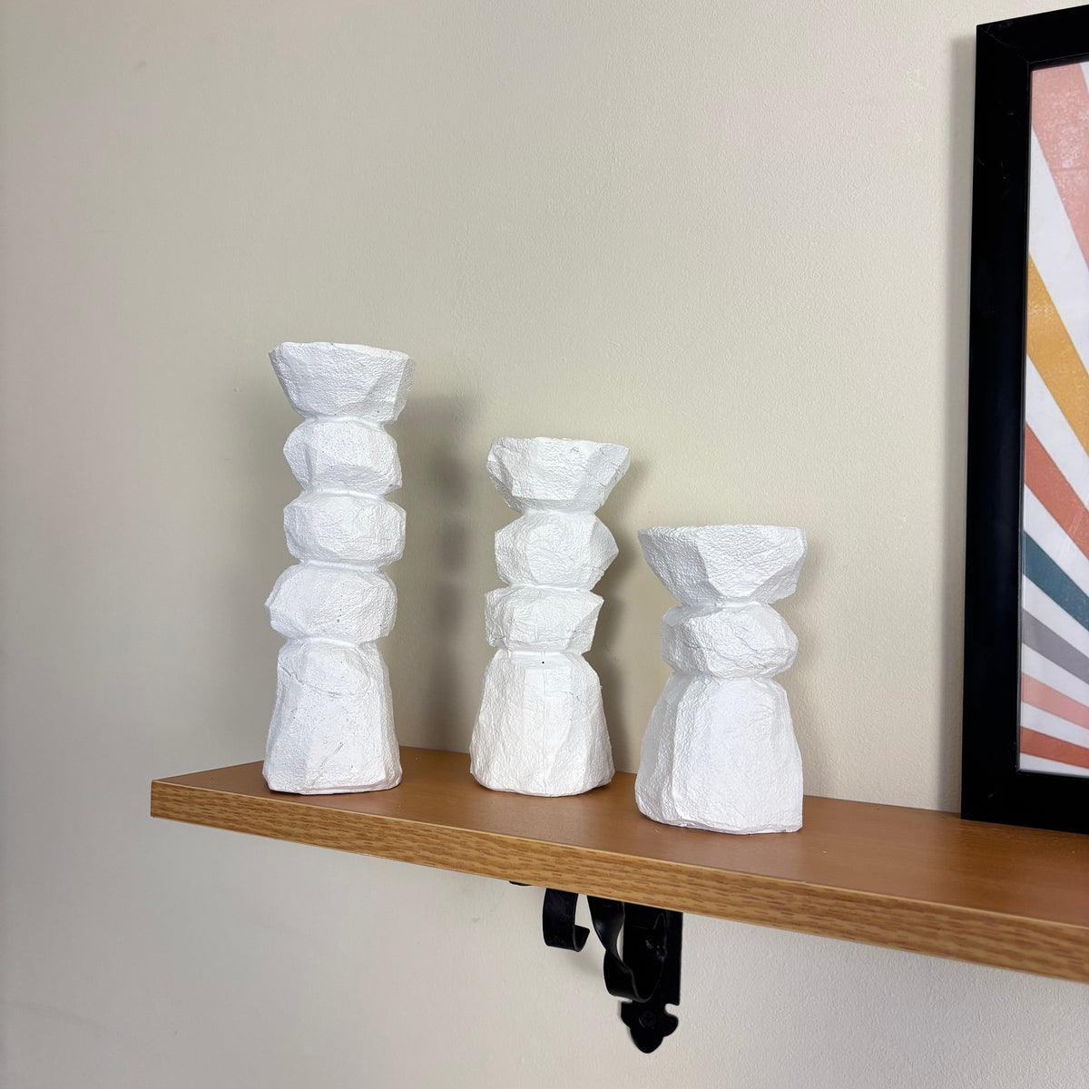 wooden shelf with metal holder(2 pieces)