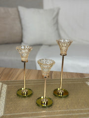 طقم شمعدان كريستال