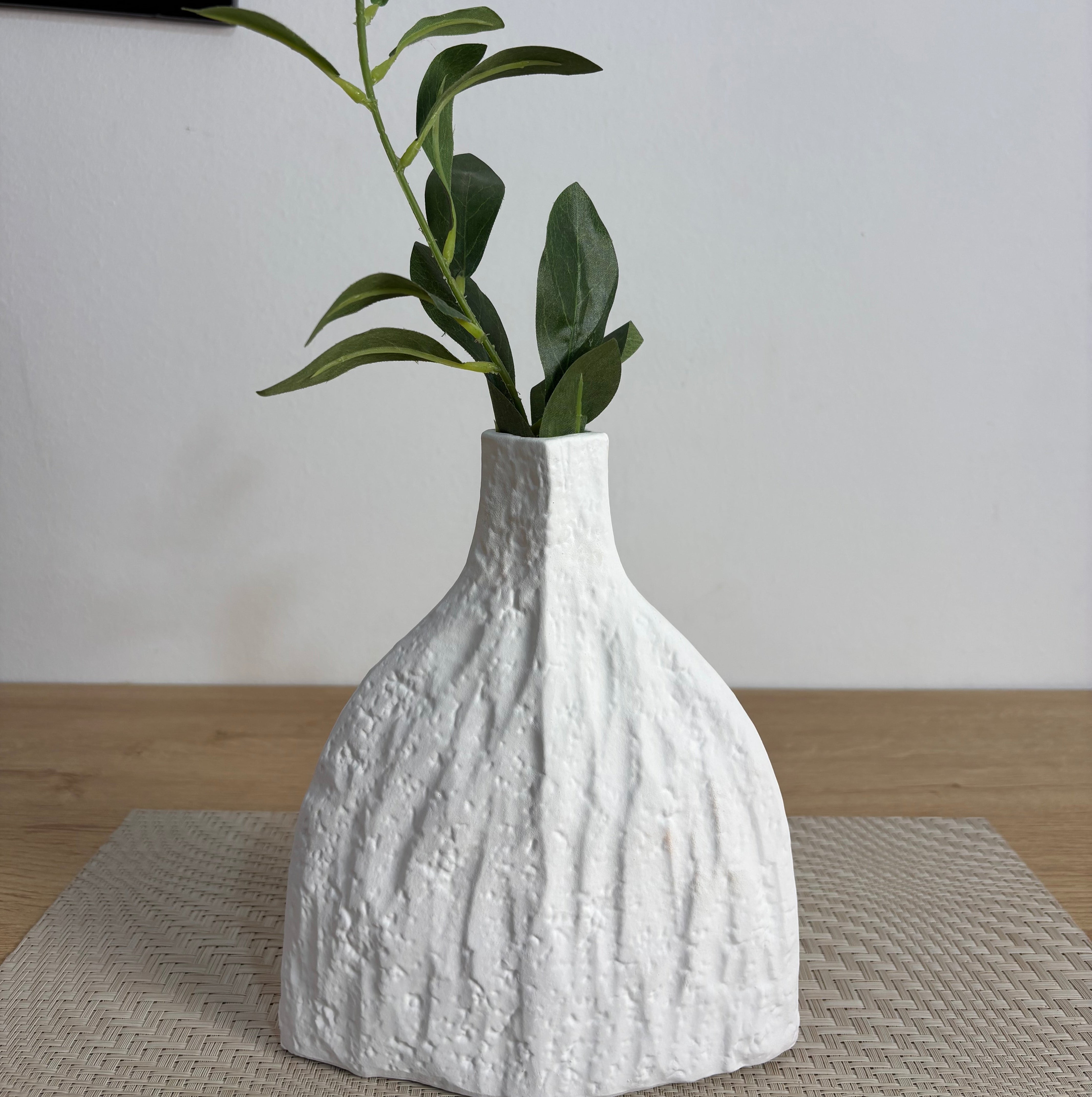 White resin vase