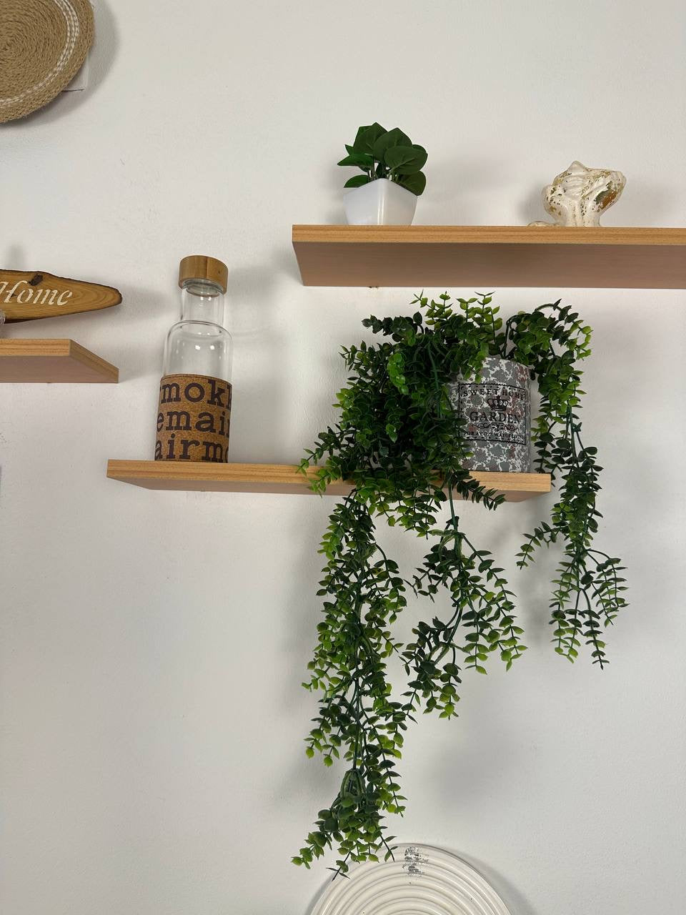 مجموعة ارفف خشبية ديكور ( لون خشبي)