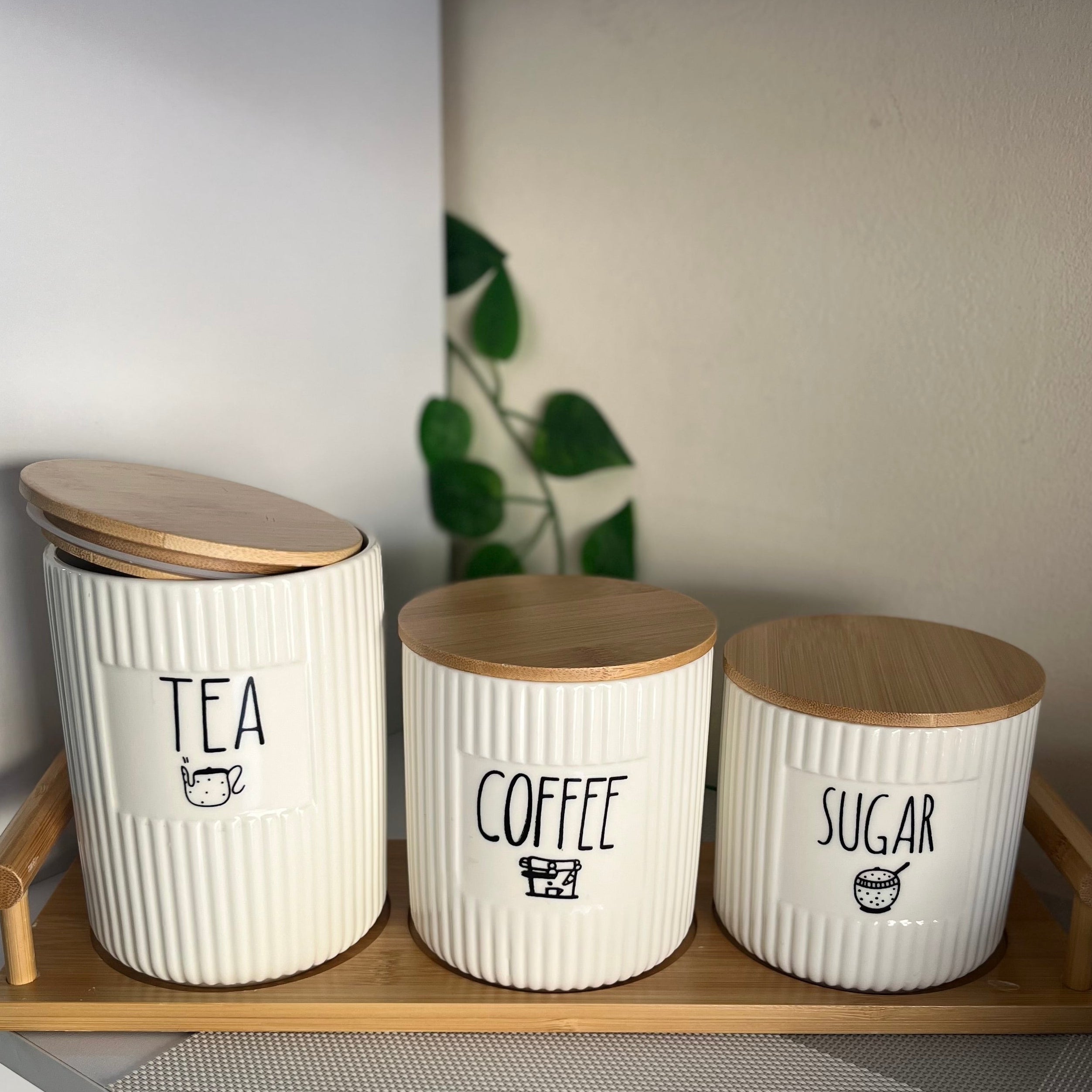 Coffee,Tea,Sugar Canister Set