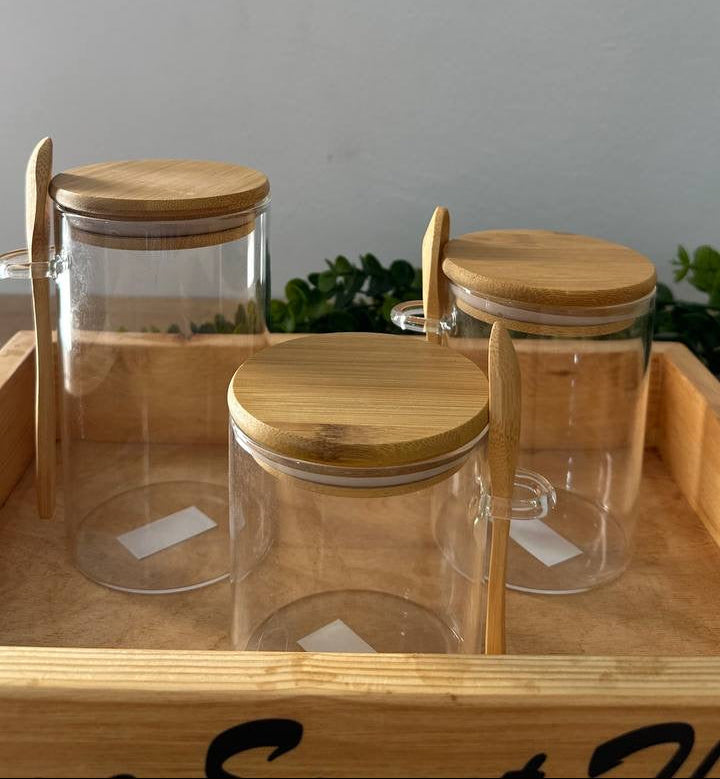 طقم برطمانات زجاج محكم الغلق