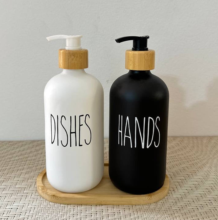 Set Glass Soap Dispenser