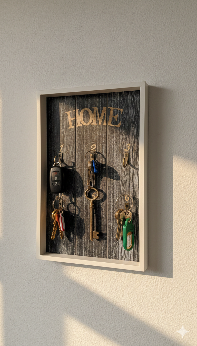 منظم مفاتيح خشبي