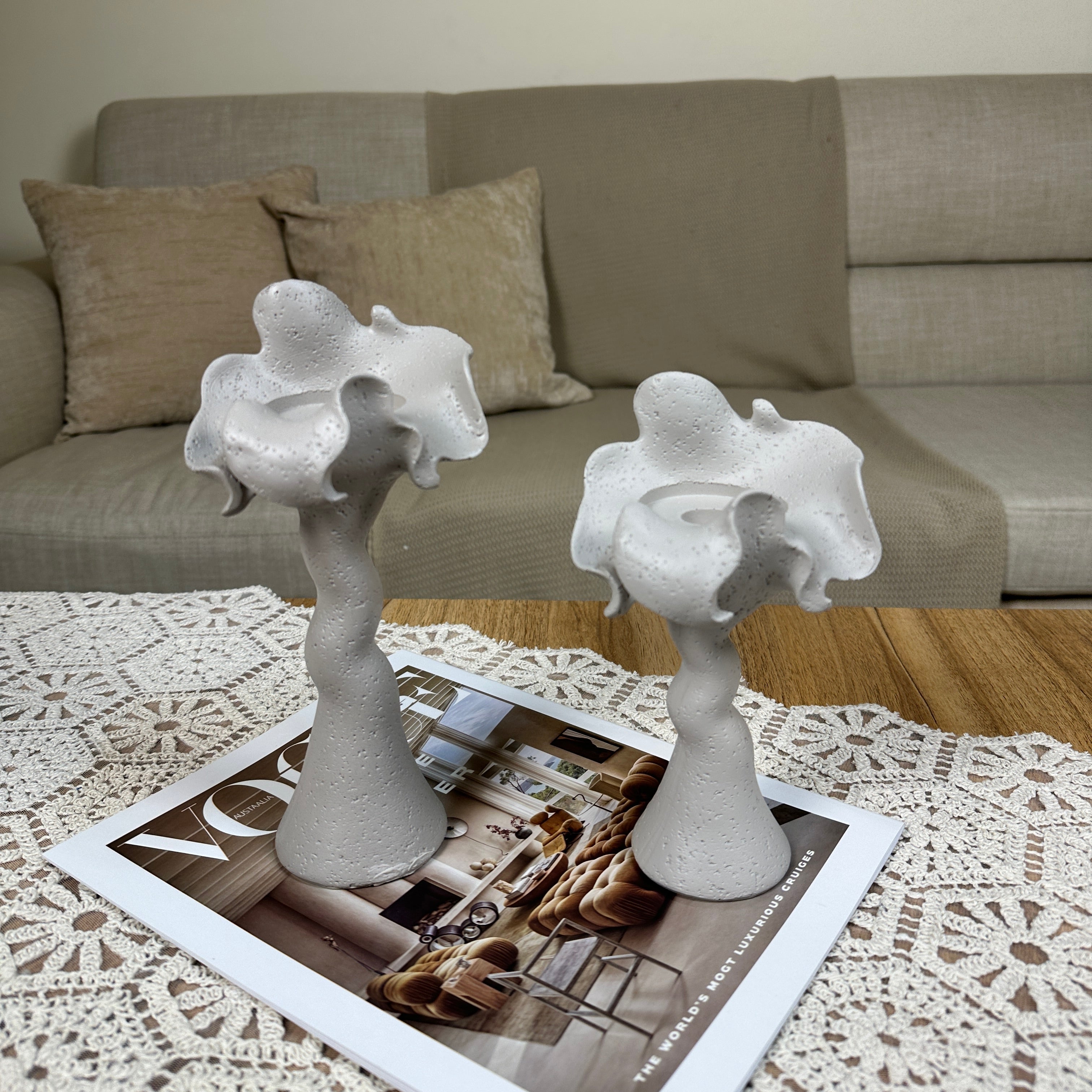 Gray Candlestick Set