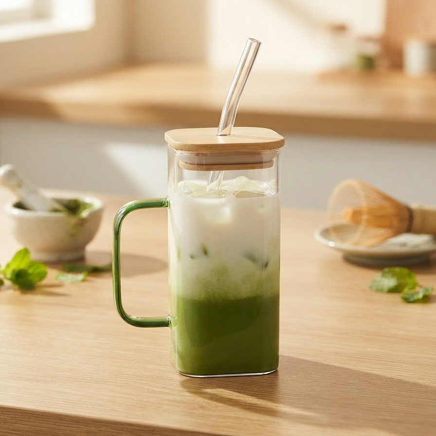 Glass Cup
 + straw & straw cleaning brush