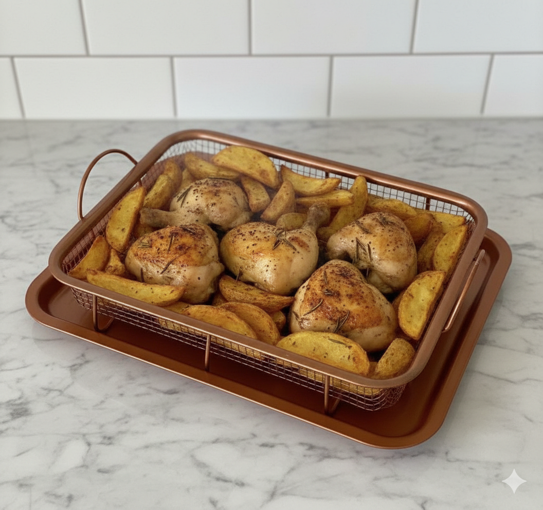 صينية تحمير + مفرش عجين + فوطة مطبخ