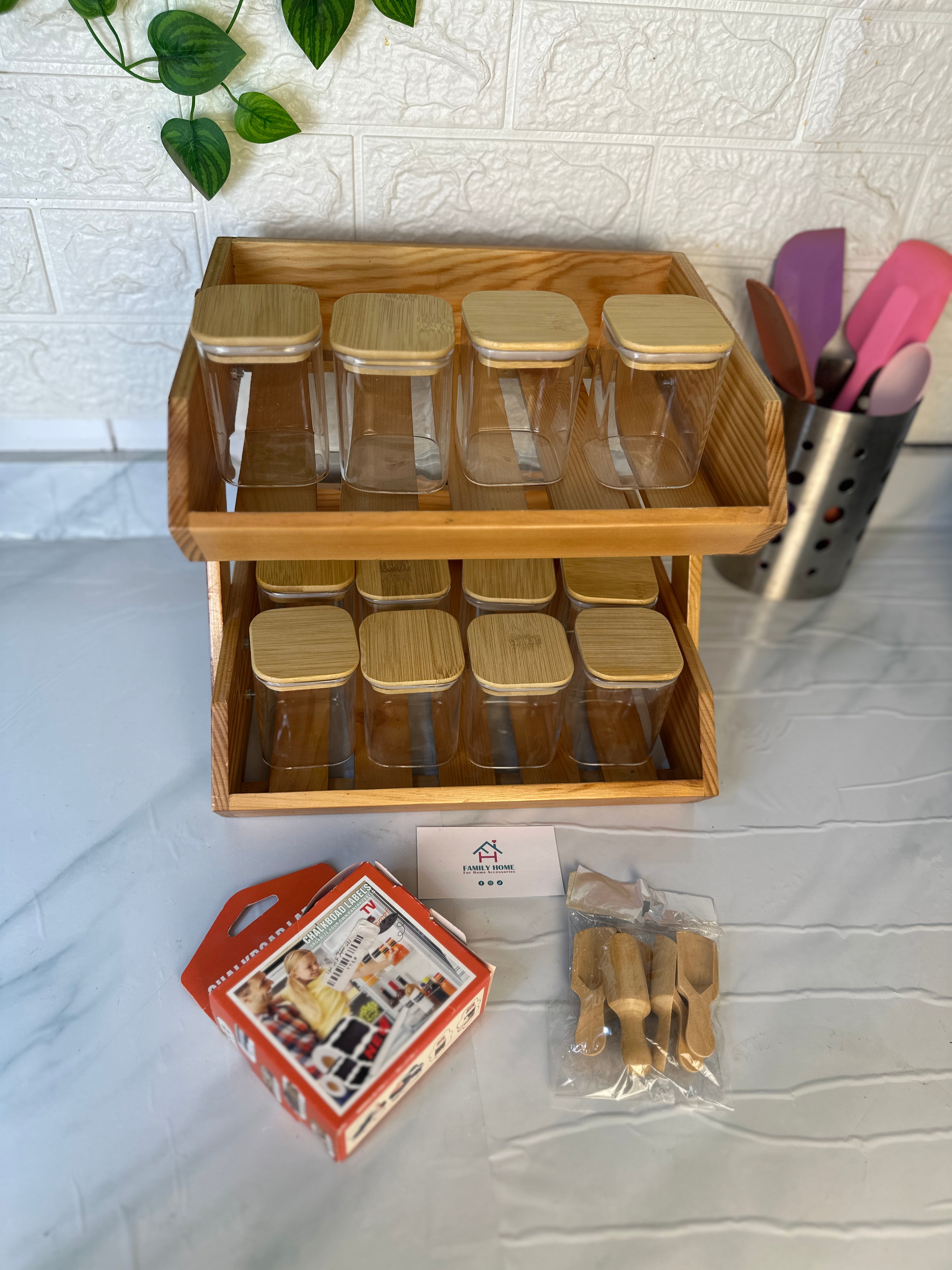 طقم توابل بالاستيكر والاستاند والمعيار