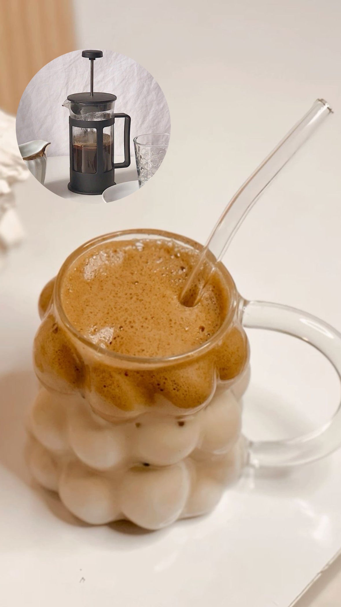 كوفى بريس + مج بابلز+شاليموه وفرشة تنظيف