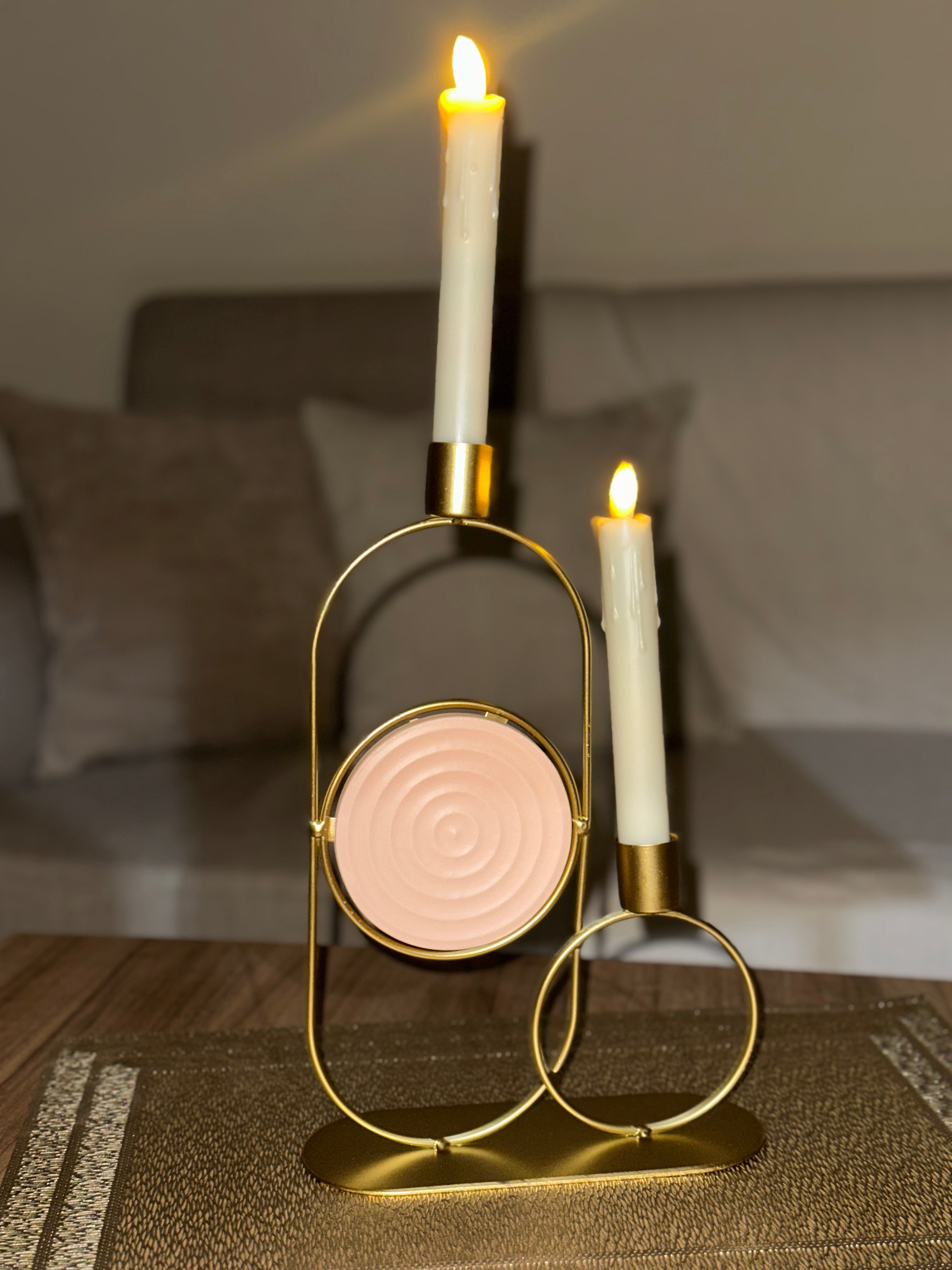 شمعدان جولد بشمع اكريليك gift