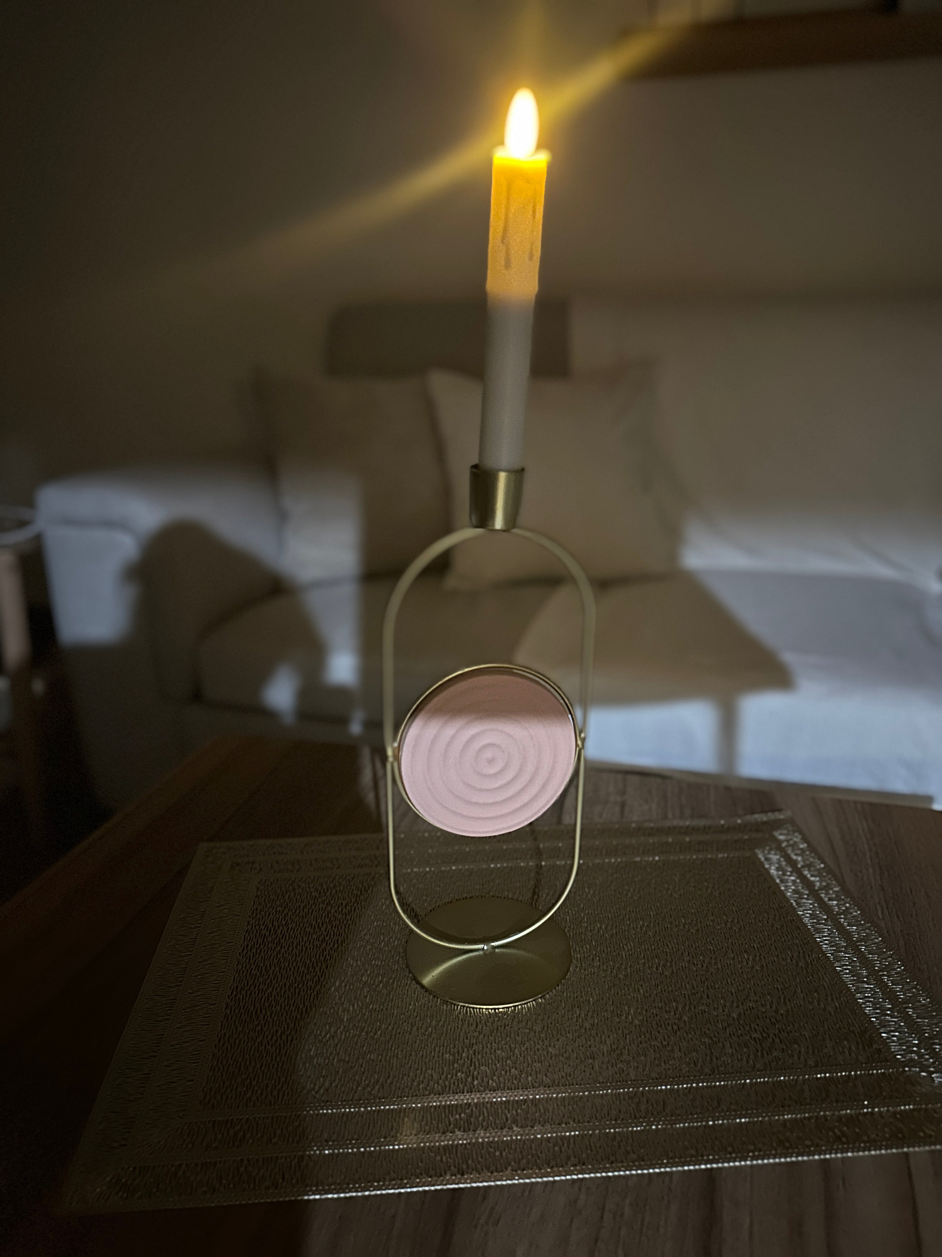 شمعدان جولد بشمع اكريليك(gift)