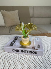 فازة مينى ديكور جولد + كتاب ديكور (gift)