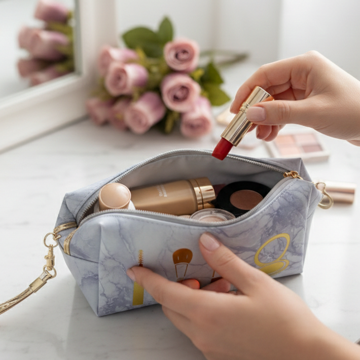 Compact Rectangular Makeup bag