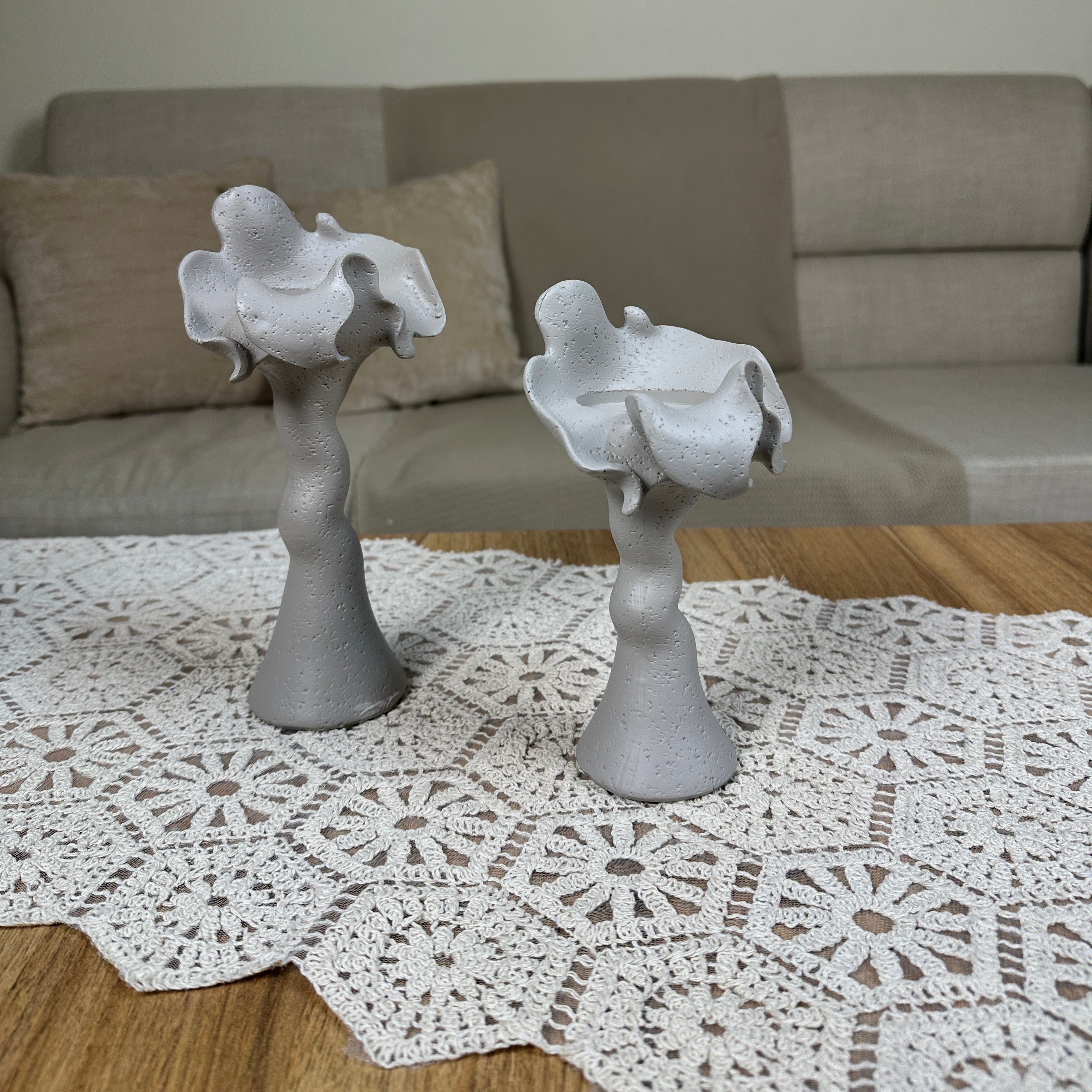 Gray Candlestick Set