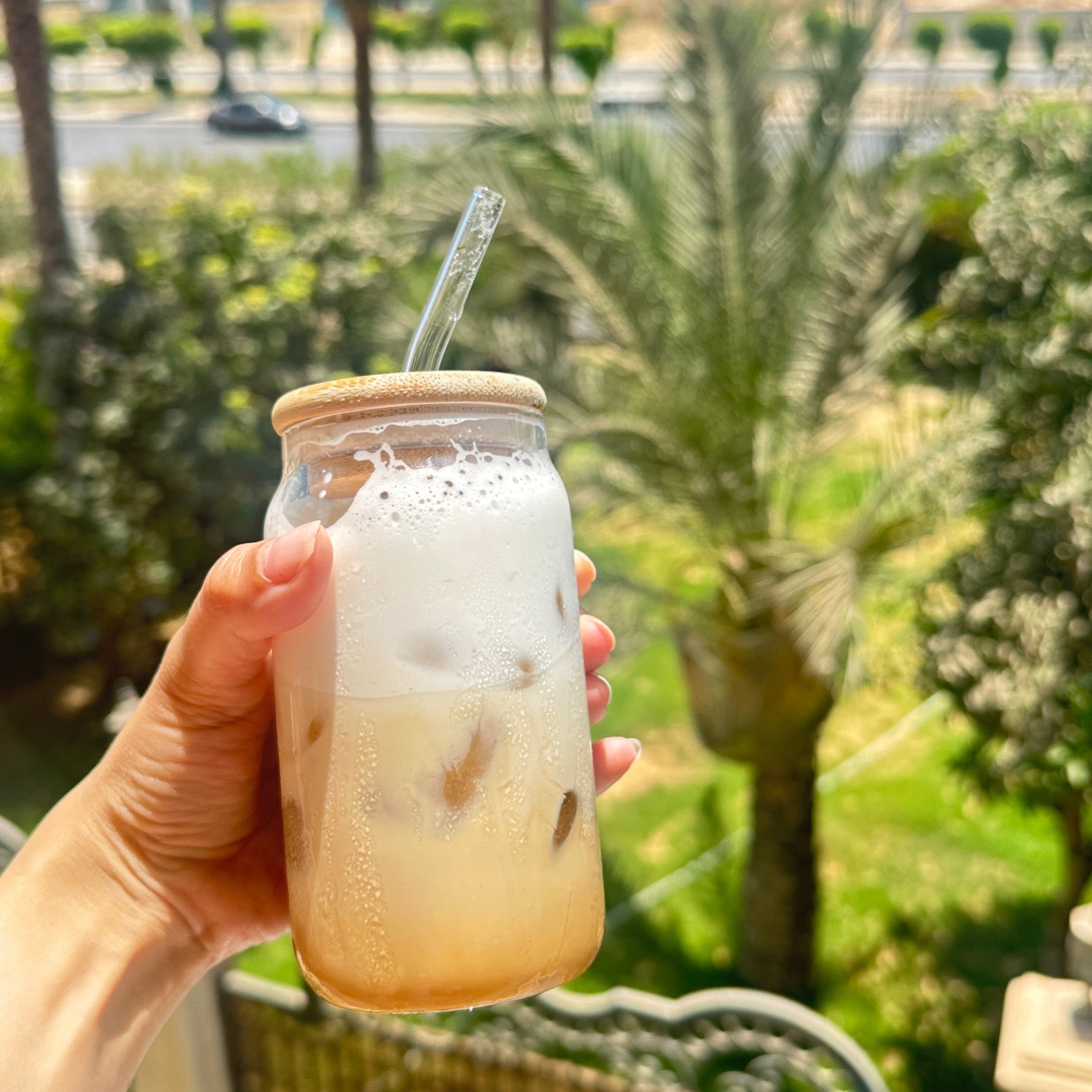 Glass Can
 + straw & straw cleaning brush