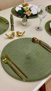 عدد 6 كوسترز قماش زيتي