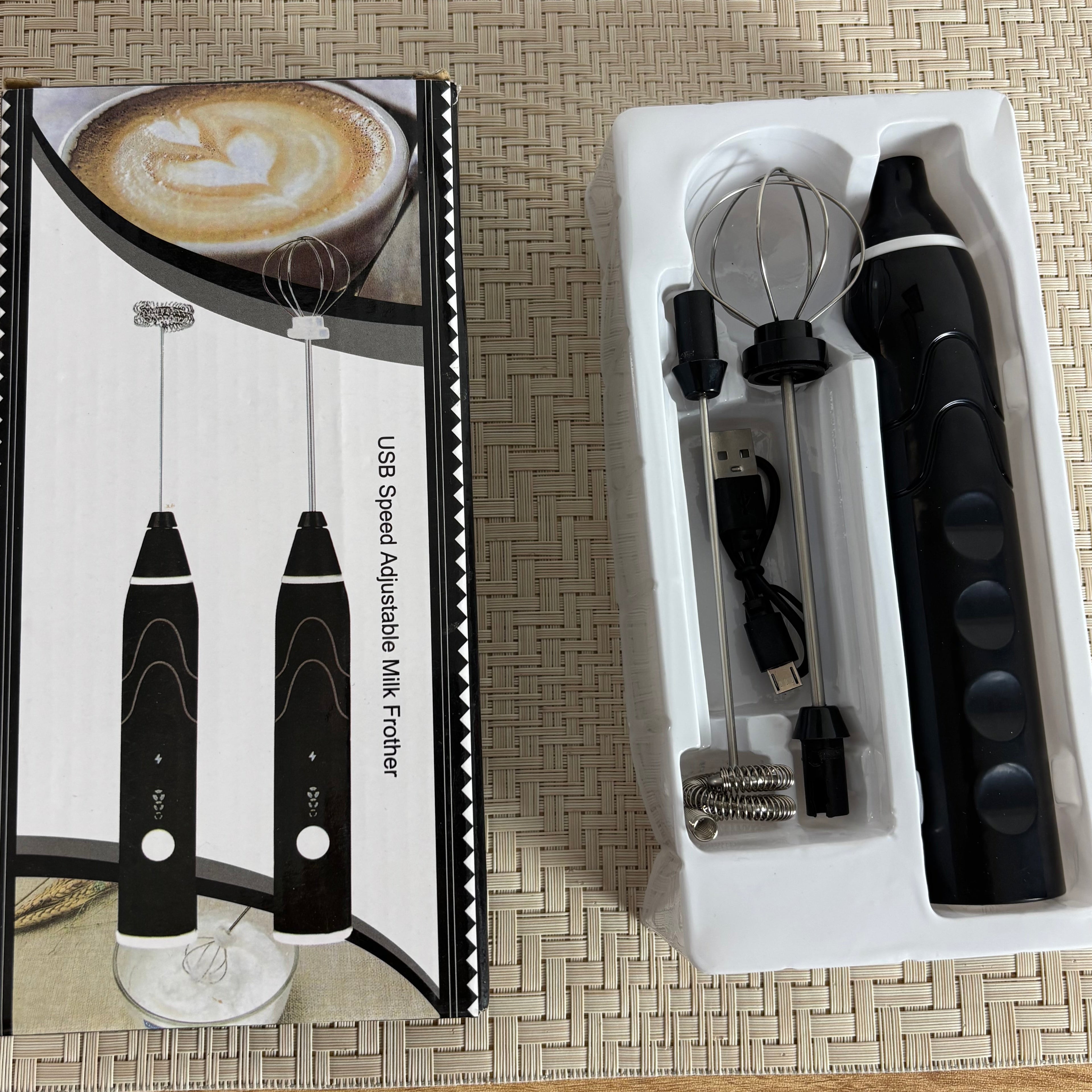 Milk frother and whisk set