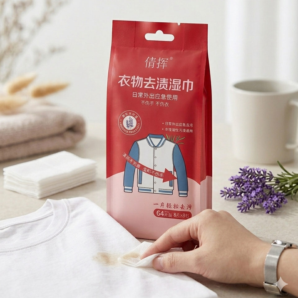 Wet wipes for cleaning clothes