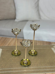 طقم شمعدان زجاج