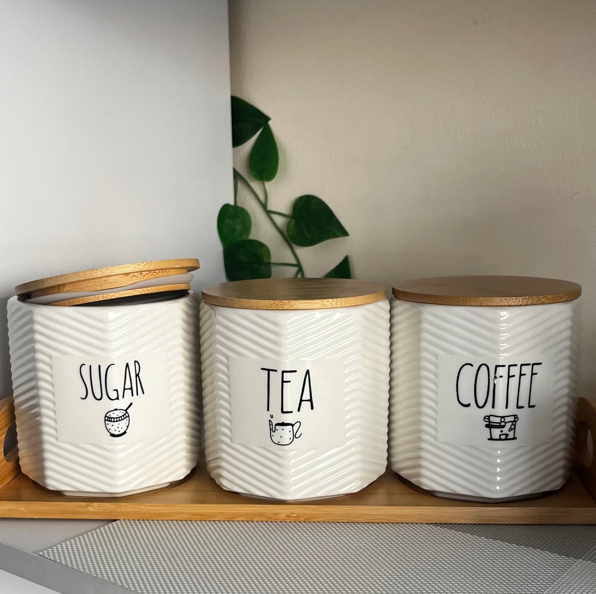 Coffee,Tea,Sugar Canister Set