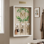 A wooden key holder