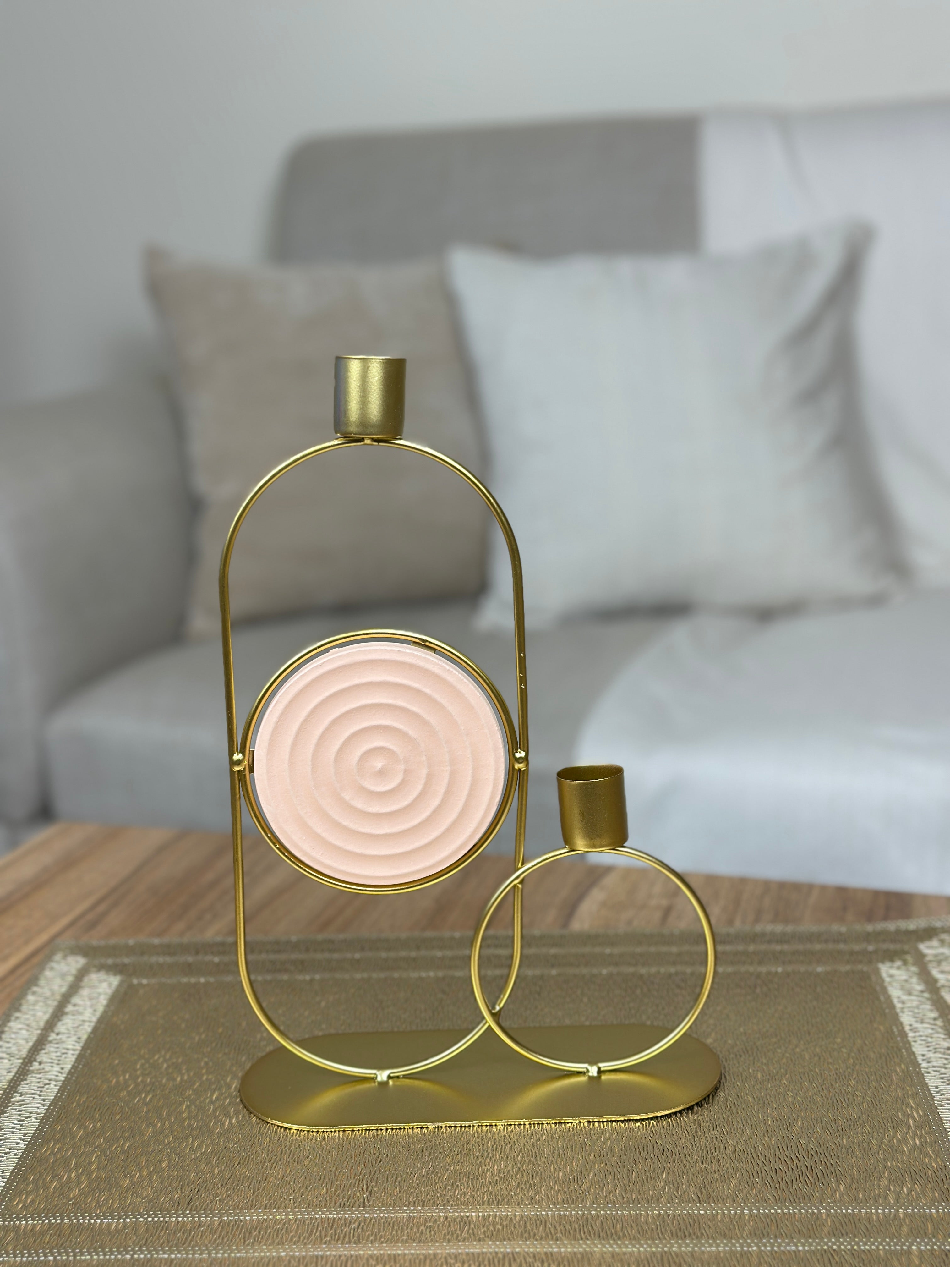 شمعدان جولد بشمع اكريليك gift