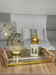طقم صينية ريزن + فانوس وهلال جولد مضئ