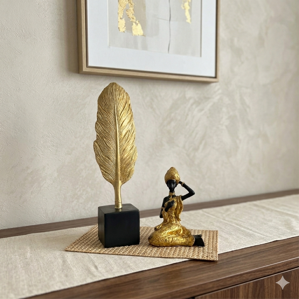 The Gilded African Feather Set