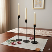 Candle holders black & gold