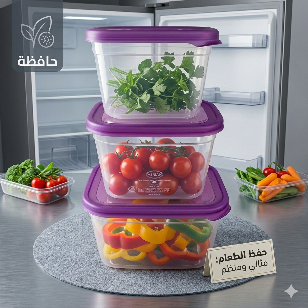 3 Piece refrigerator box for food storage healthy plastic clear