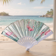 Folding Fan, Handheld with Fabric Plastic Frame