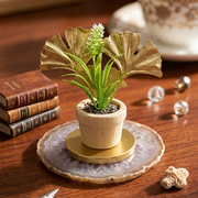 Plant Decor With Gold Metal