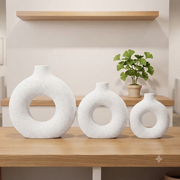 Pottery Vases With Donut Pattern(White)