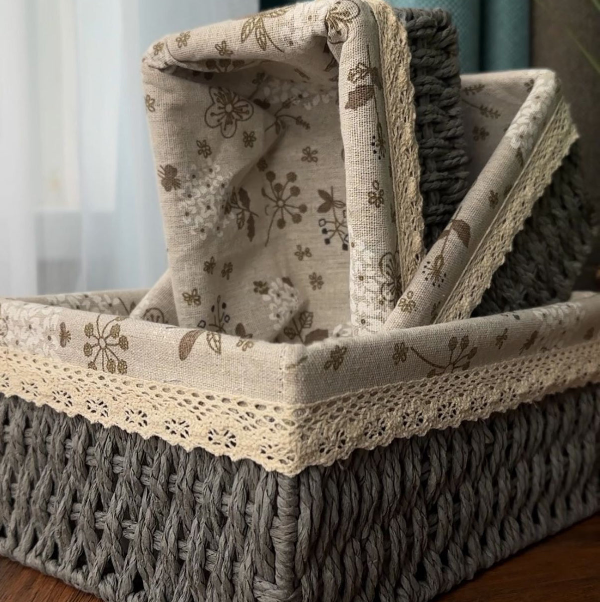 Ratan Basket set & Tissue Box