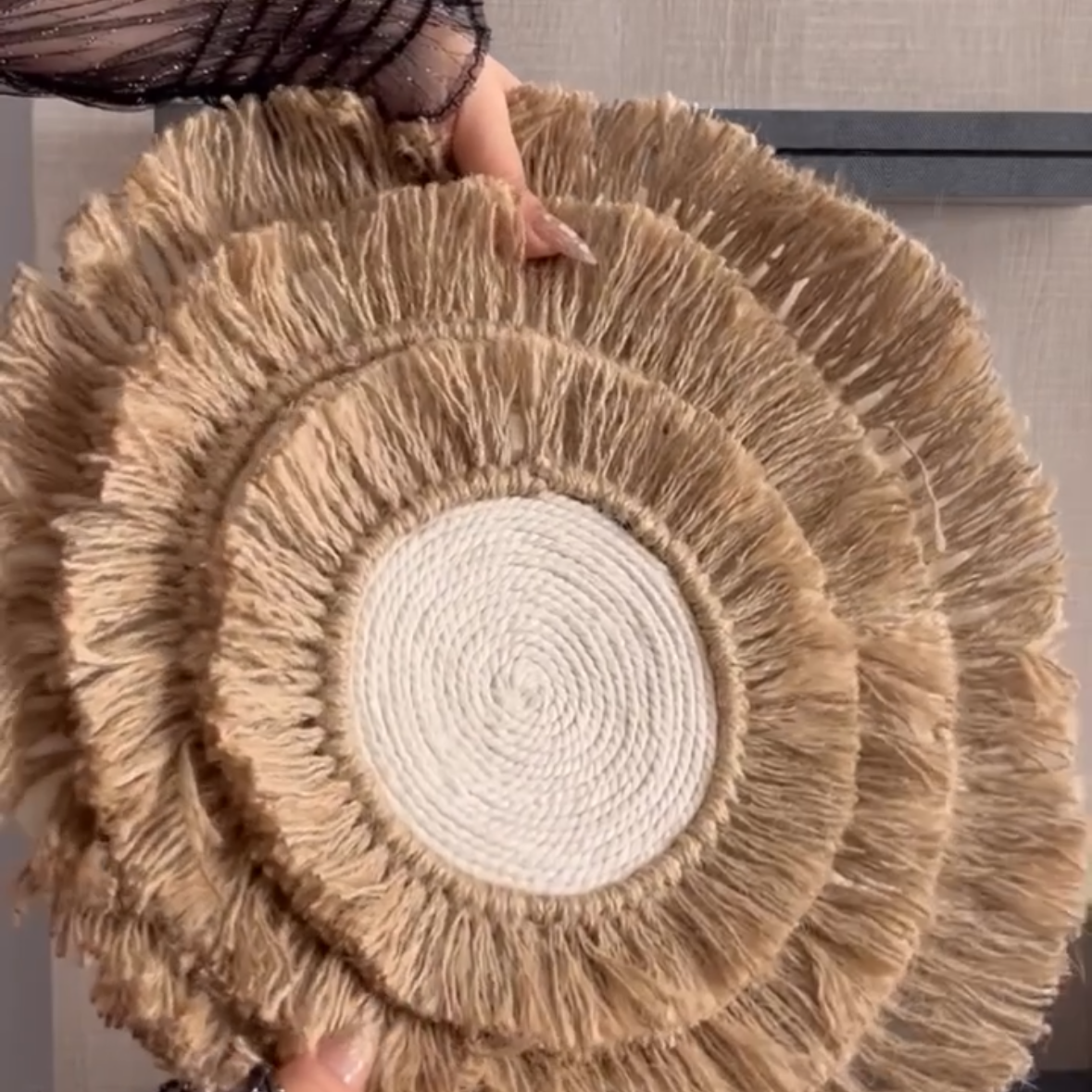Handwoven Round Jute Coasters – Set of 3