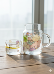 طقم إبريق زجاجي مع كوب مدرج