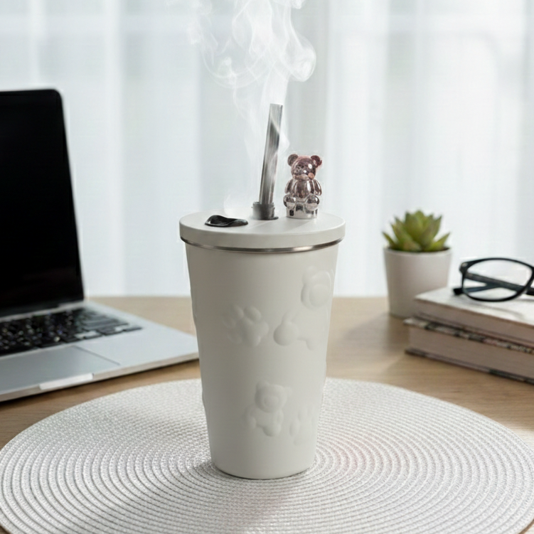 Airtight stainless steel coffee mug