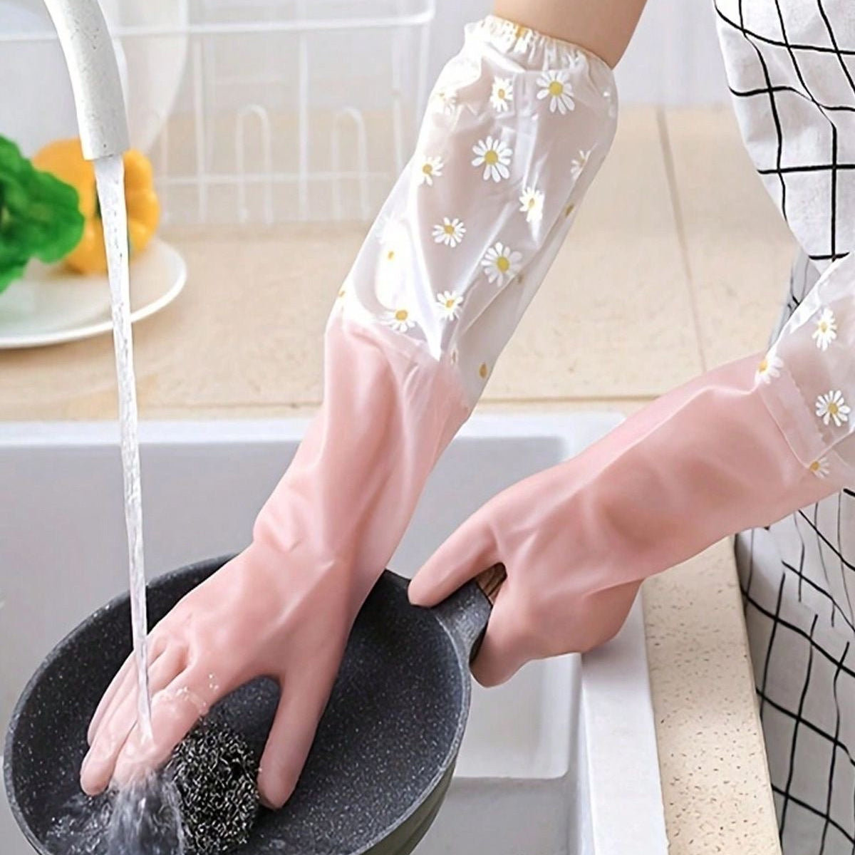"Pair of Long Sleeve Dishwashing Gloves