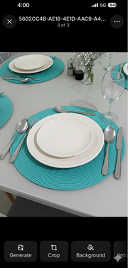 عدد 6 كوسترز قماش تركواز