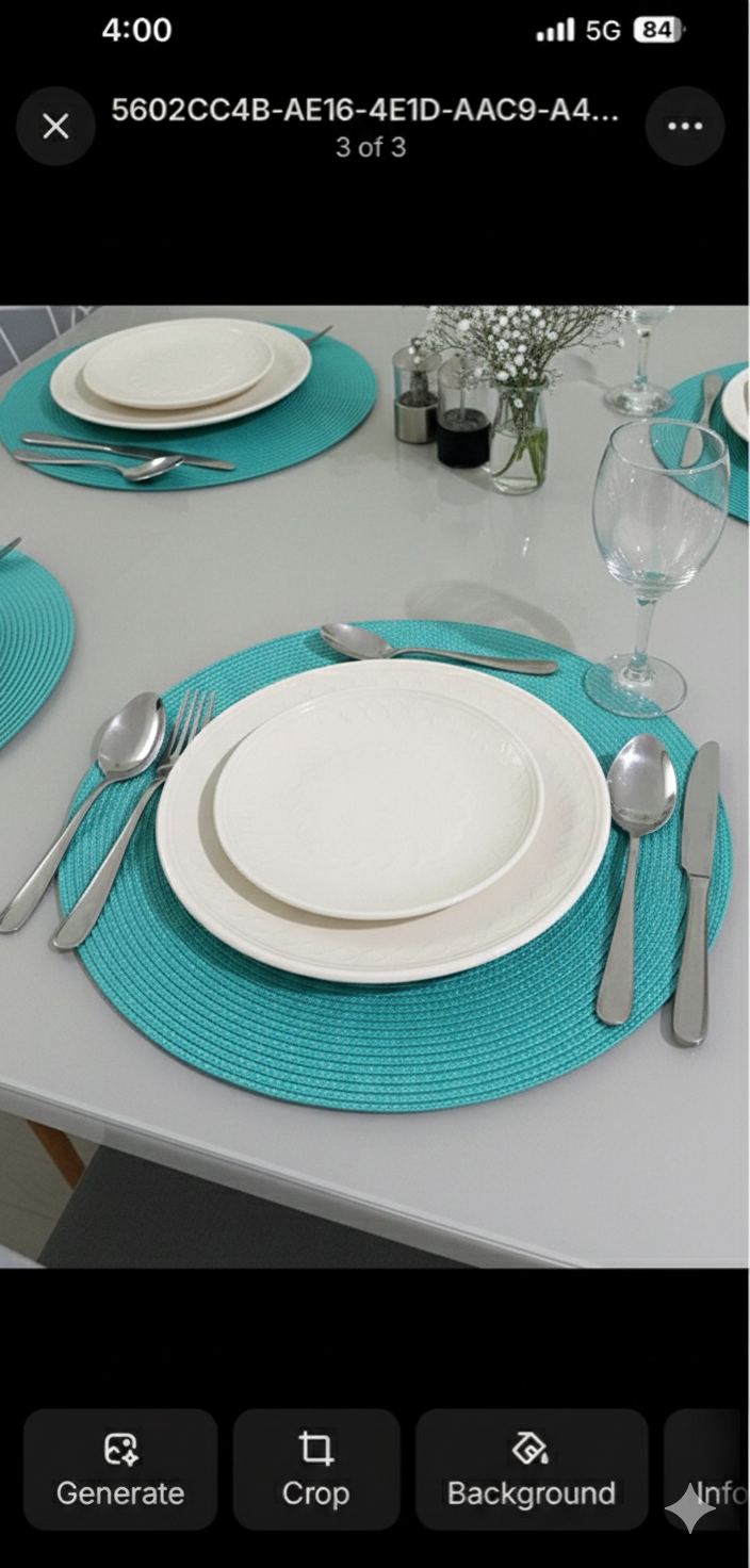 عدد 6 كوسترز قماش تركواز