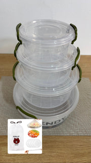 طقم علب ثلاجه بغطاء+ اكياس استريتش(gift )