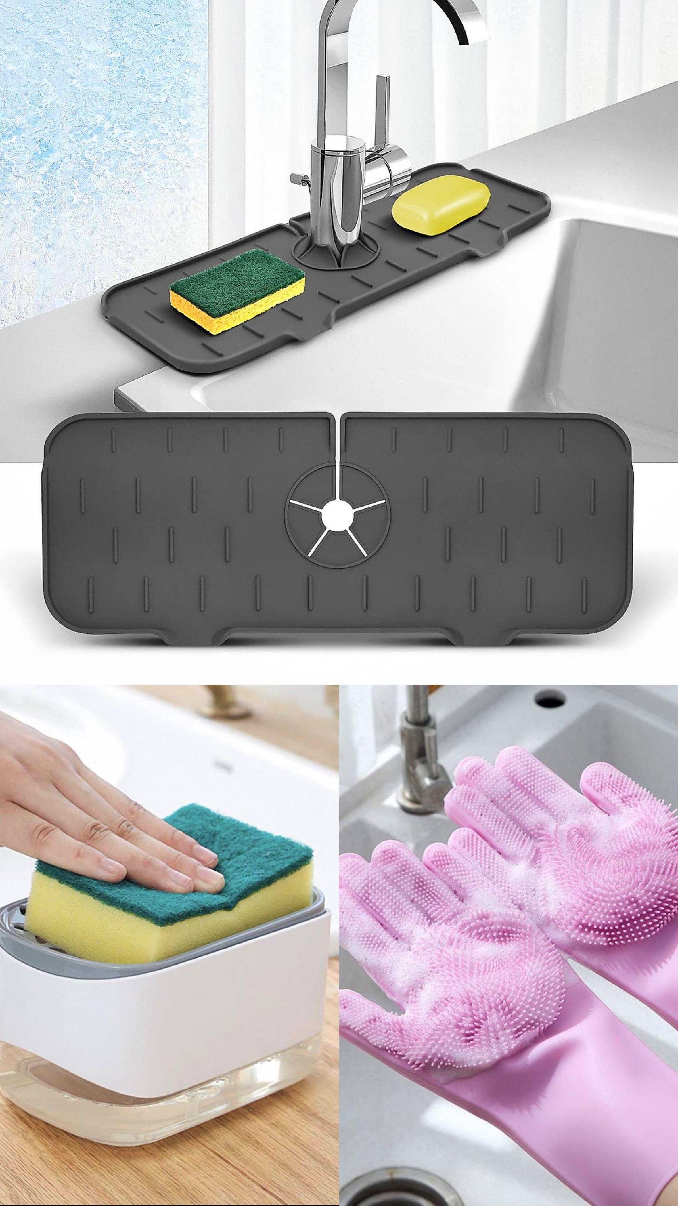 هولدر السيلكون + مضخة صابون +جوانتى المارد السحرى