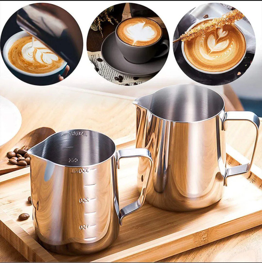 Stainless Steel Milk Frothing Pitcher with Measurement Markings