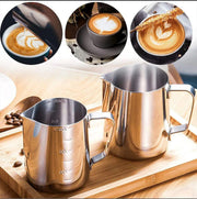 Stainless Steel Milk Frothing Pitcher with Measurement Markings