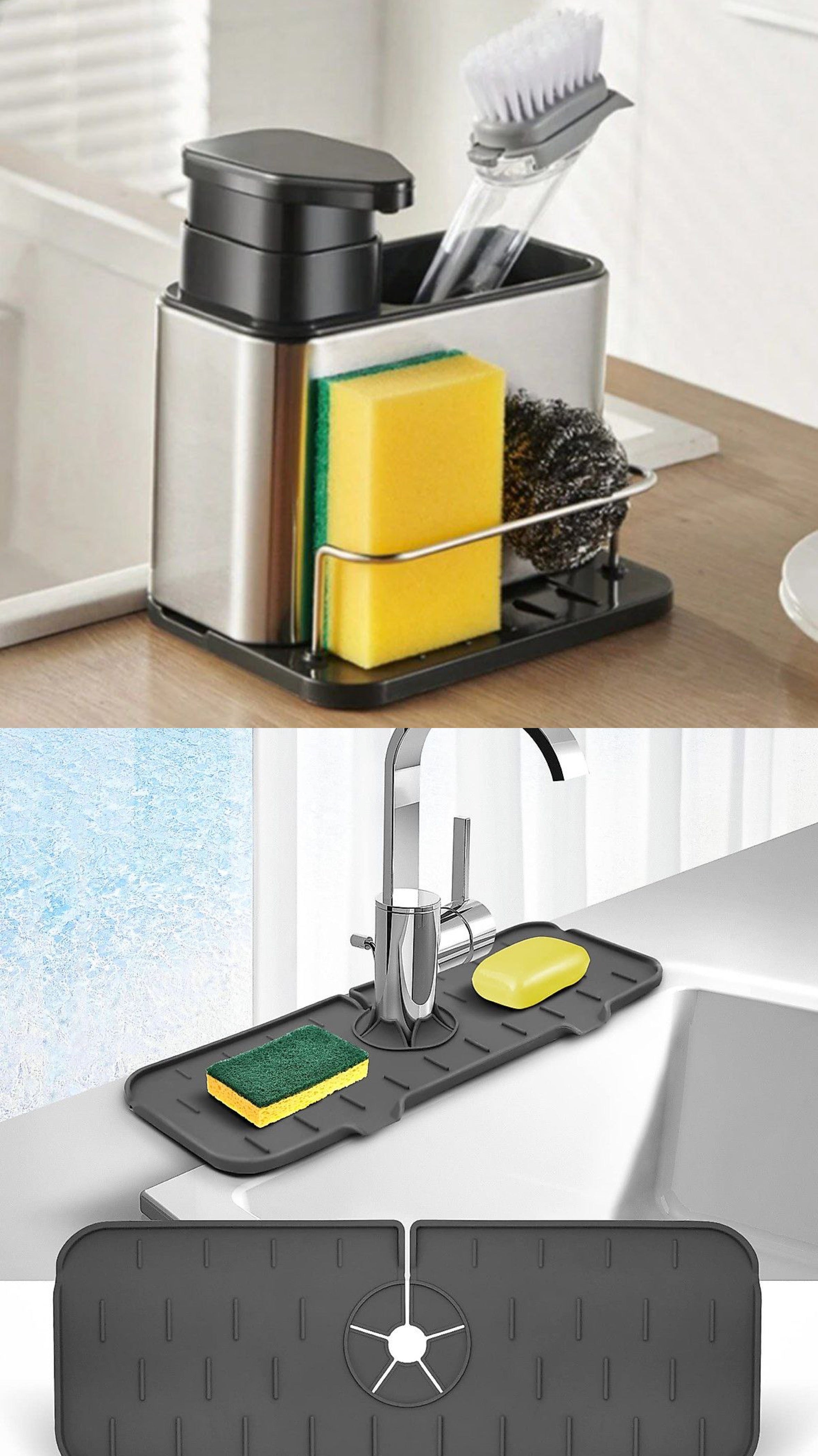 ديسبنسر صابون المطبخ+هولدر سيلكون