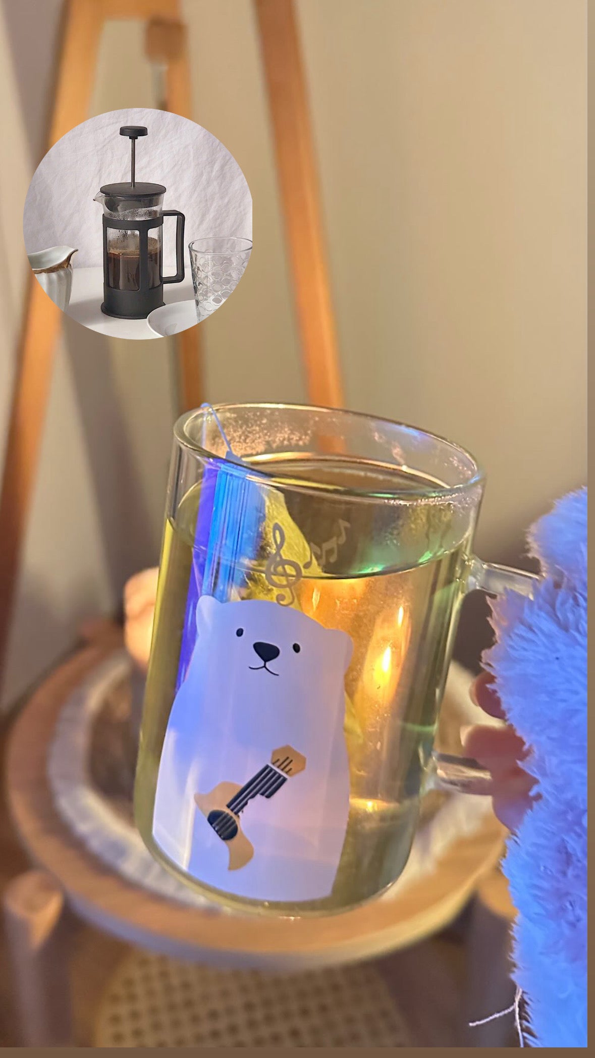 مج الدب +كوفي بريس + شاليموة وفرشة تنظيف