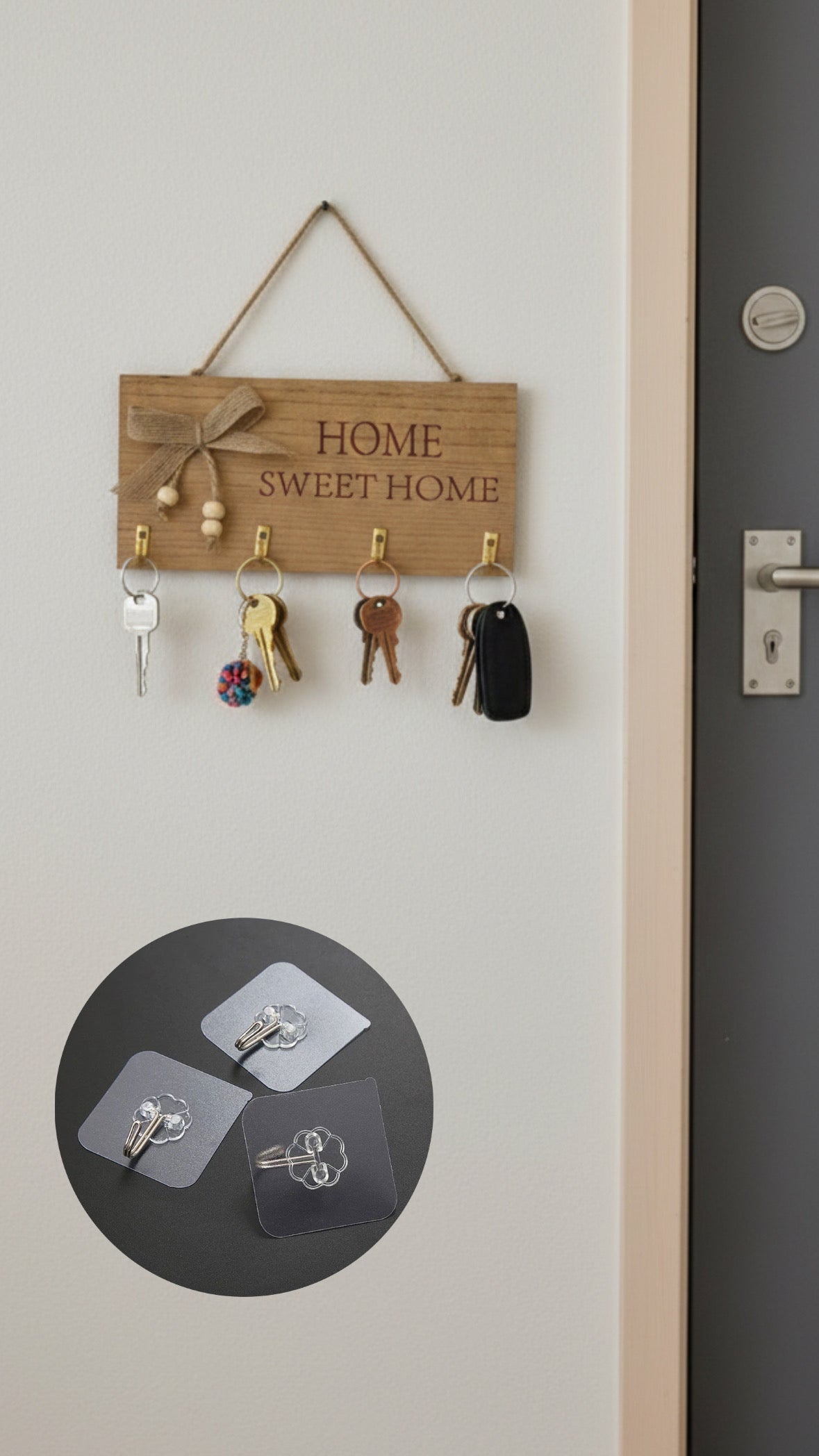 حامل مفاتيح مستطيل+هوكات دبل فيس (gift)