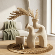 Beige pottery vase