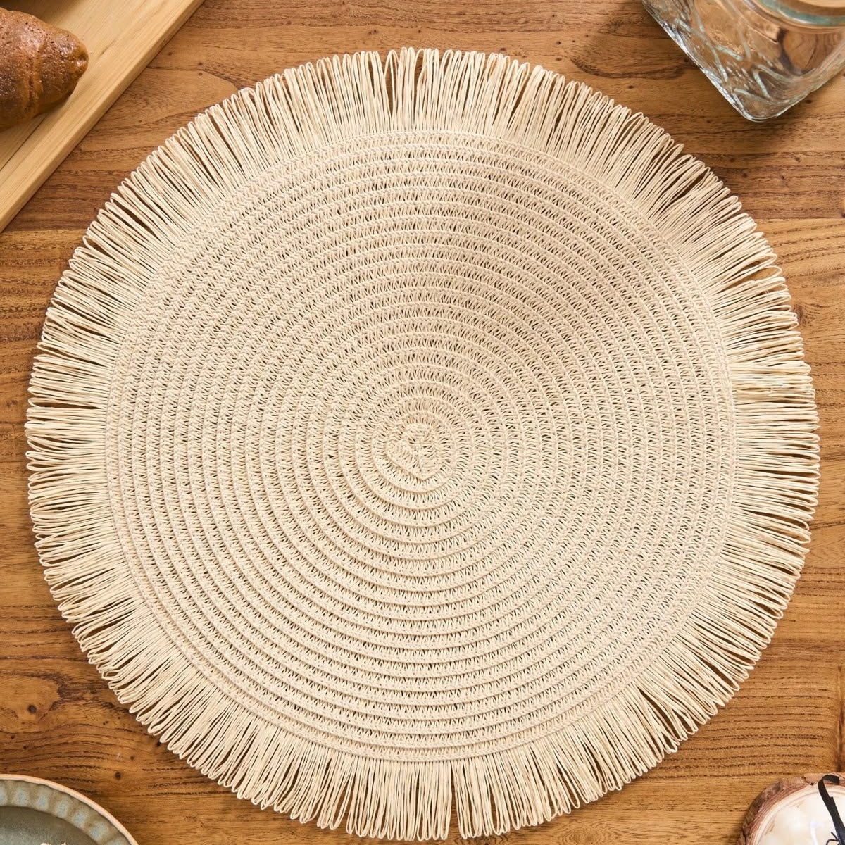 Two pieces of wicker coaster