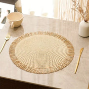 Two pieces of wicker coaster